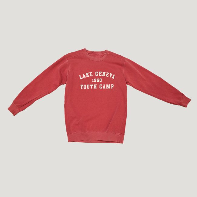 Crimson Comfort Colors Crewneck | Lake Geneva Ministries